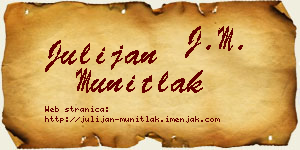 Julijan Munitlak vizit kartica